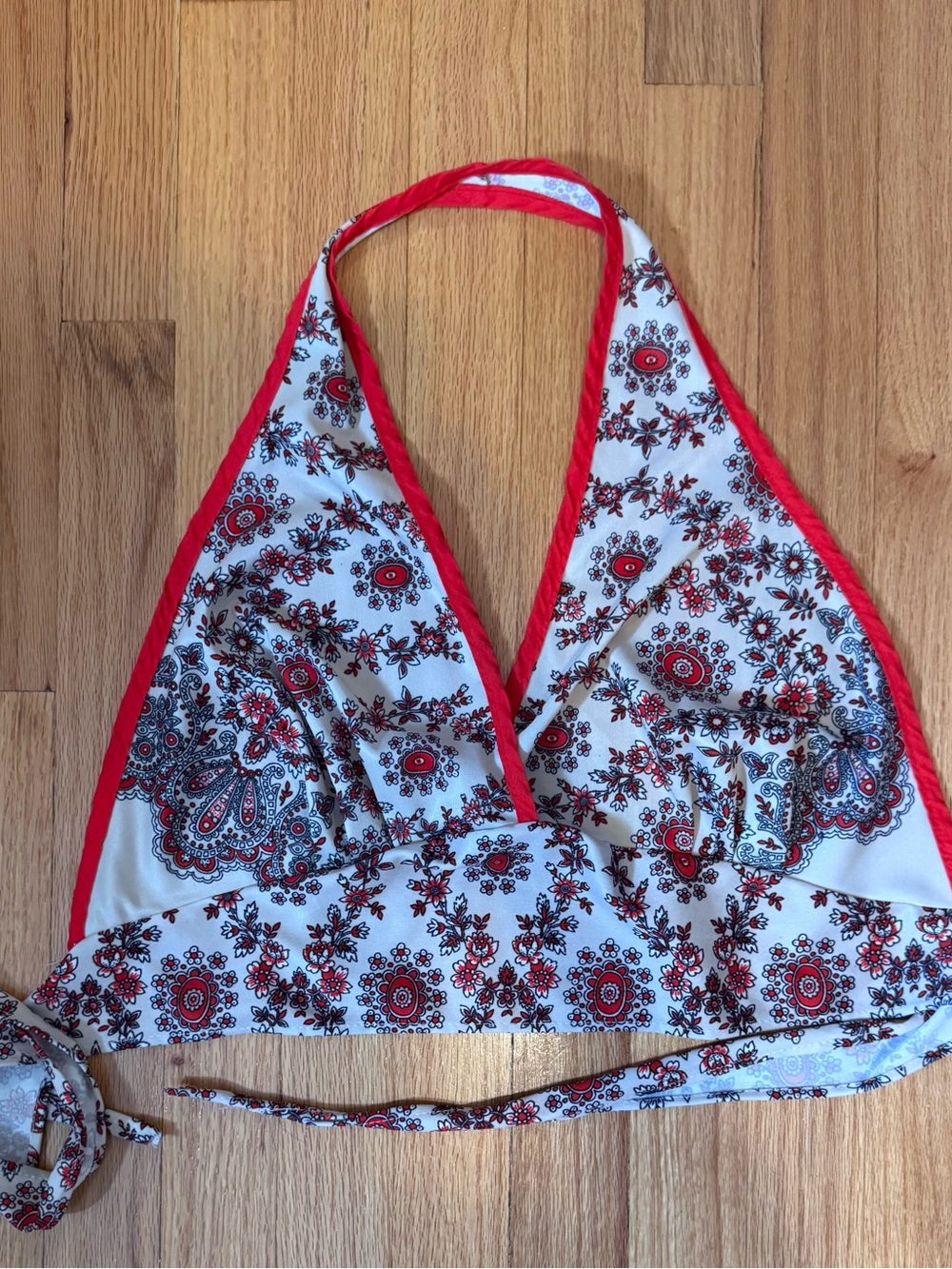 Vintage Red and White Paisley Halter Camisole